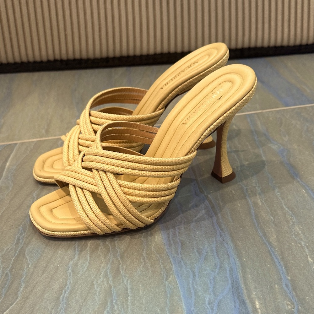 Aquazzura rafia sandals sz 37 worn once $565